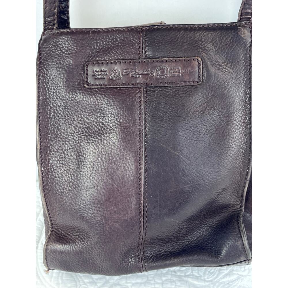 Fossil Brown Leather Small Pebbled Travel Lightweight MInimalist Purse Handbag - Picture 4 of 12